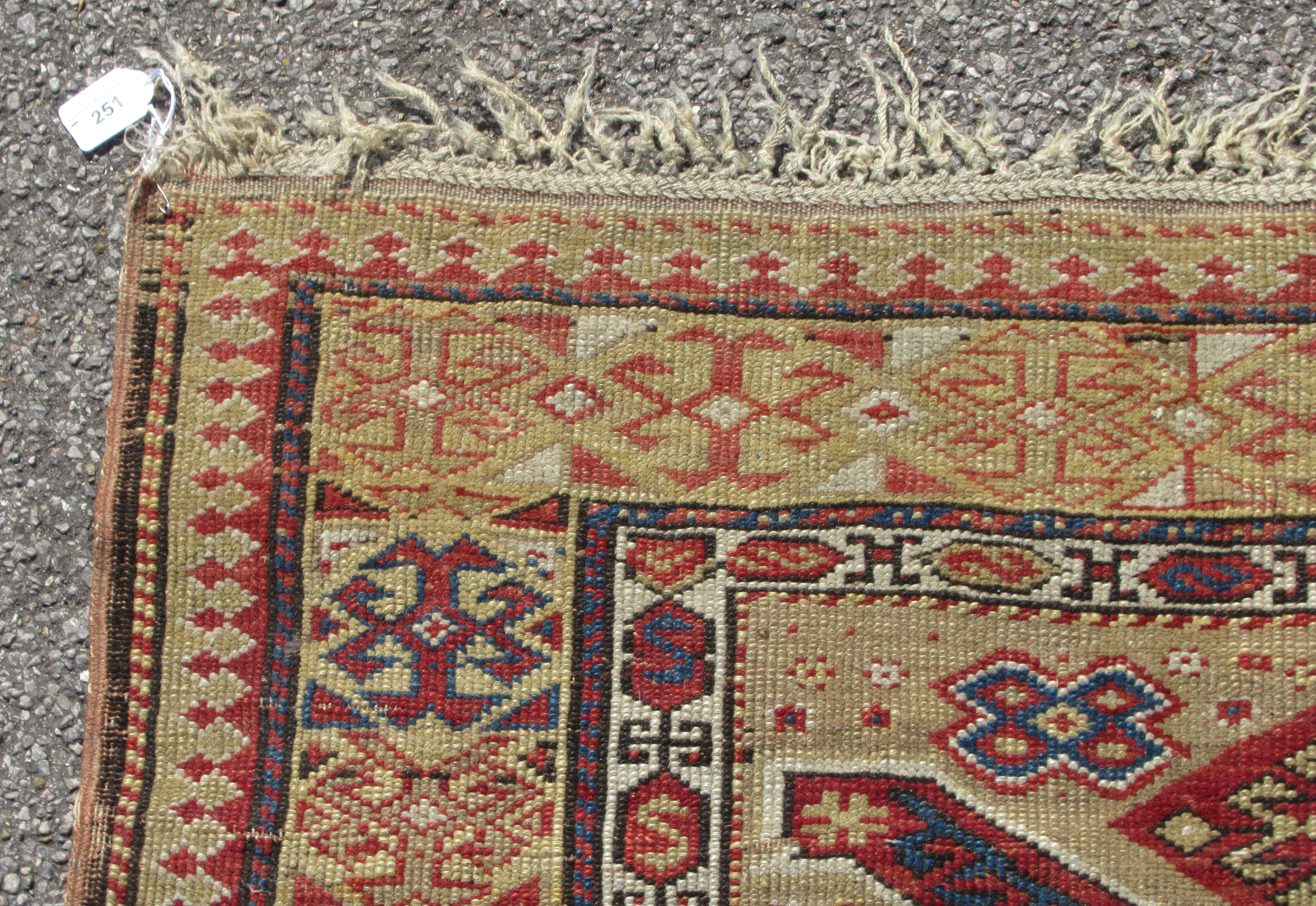 A Turkish rug, having a sunburst design within broad borders  60" x 47" - Image 3 of 5