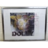 A mixed media collage 'Dolly the Sheep'  28" x 22"  framed