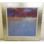 After Jan Groenhart (Dutch) - a landscape  coloured print  27" x 26"  framed