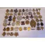 Approx. fifty military cap badges and other insignia, some copies: to include The Royal Dragoons;