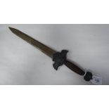 A 20thC Russian presentation dagger with a wire bound handgrip, a decoratively cast pommel and