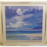 After Daniel Campbell - a beach view seascape  coloured print after the original 2003 work  23"sq
