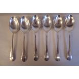 A set of six silver Old English pattern spoons  mixed Sheffield marks  (combined weight approx. 10.