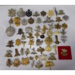 Approx. fifty military cap badges and other insignia, some copies: to include The Sherwood Rangers