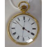An 18ct gold cased pocket watch by John Hood & Sons, Dunfermline, the keyless movement with sweeping
