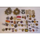 Assorted military and other badges and insignia, some copies: to include uniform buttons (Please