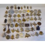 Approx. fifty military cap badges and other insignia, some copies: to include Flint & Denbigh