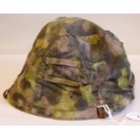 A World War II German military cloth camouflage cover for a steel helmet (Please Note: this lot is