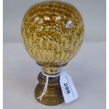 A late 19thC Parisian lacquered brass, gilded metal and glass, furniture finial  6"h