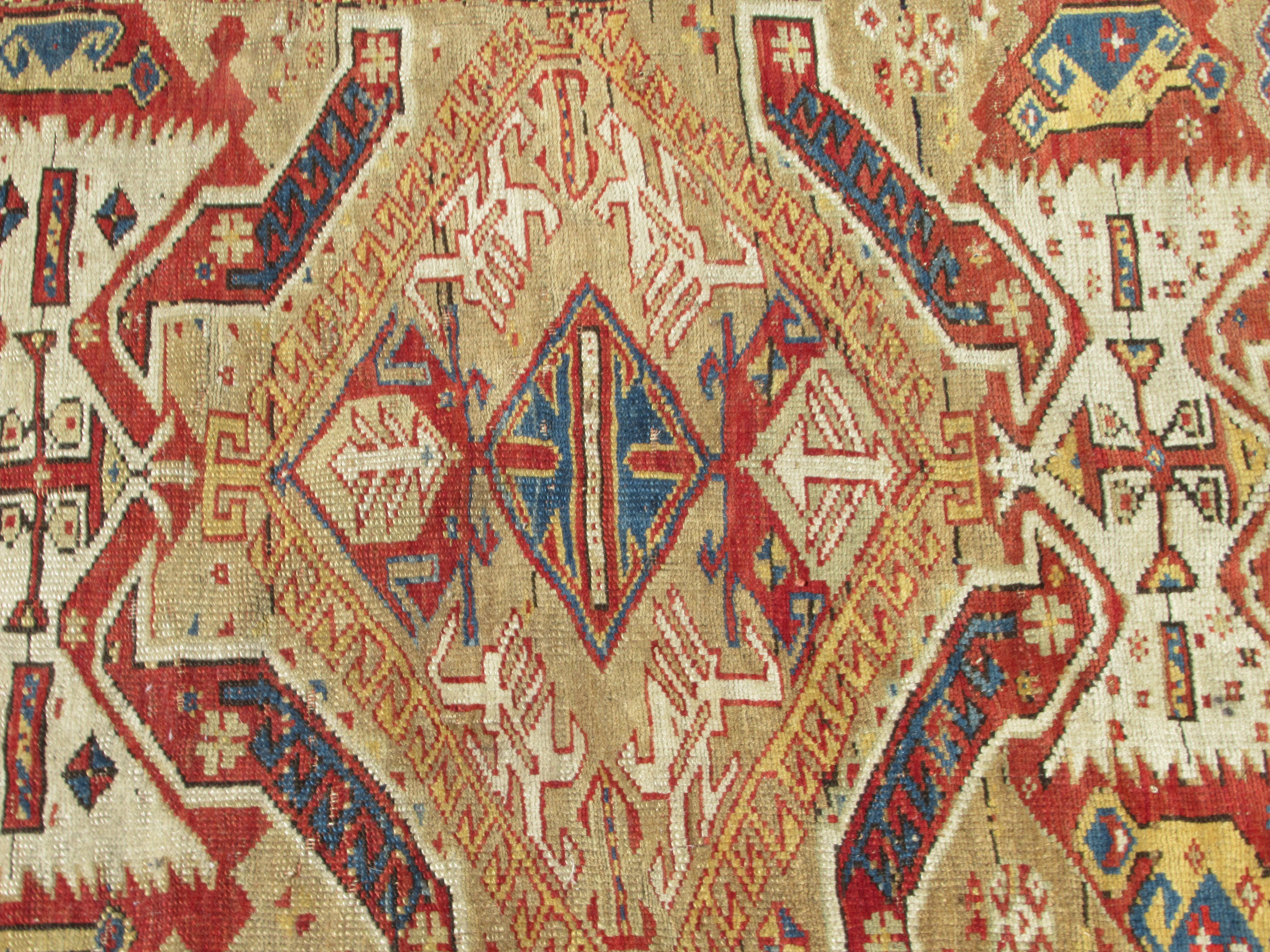 A Turkish rug, having a sunburst design within broad borders  60" x 47" - Image 2 of 5