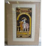 An Art Nouveau inspired printed poster 'Harlequin e Columbia'  16" x 27"  framed