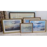 Six framed aviation themed prints: to include after Robert Taylor - 'Home Run'  Limited Edition