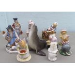 Ceramic ornaments: to include Royal Doulton china 'Lady Woodmouse' and 'Mrs Toadflax'  4"h