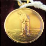 An 18ct gold Aberdovey Golf club trophy medallion  cased