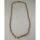 A 9ct gold, fancy link neckchain, on a dog clip clasp