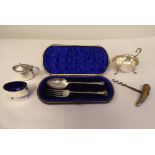 Silver collectables: to include a two piece Christening set; and other tableware  mixed marks