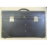 A Jeppesen stitched and moulded brown hide pilots travel/document case, on lockable clasps with