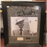 Frank Sinatra - 'Old Blue Eyes'  a head and shoulders monochrome photographic portrait  14" x 19"