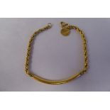 A Chinese high grade gold bar and rope link bracelet