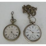 Watches: to include a late Victorian silver cased pocket watch, faced by an enamelled Roman dial