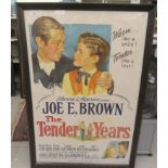 A movie poster for 'The Tender Years' staring Joe Brown  40" x 27"  framed