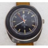 A 1970s Tissot Sideral automatic wristwatch with a fibreglass case, faced by a baton dial and