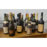 Nineteen bottles of mixed wines and spirits: to include a 1979 Chateau Marquis de Terre; and a