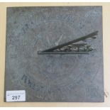 A reproduction of an earlier engraved bronze sundial, made specifically for Charles and Diana and