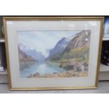 Fred Fitzgerald - 'Loen Lake'  watercolour  bears a signature  14" x 21"  framed