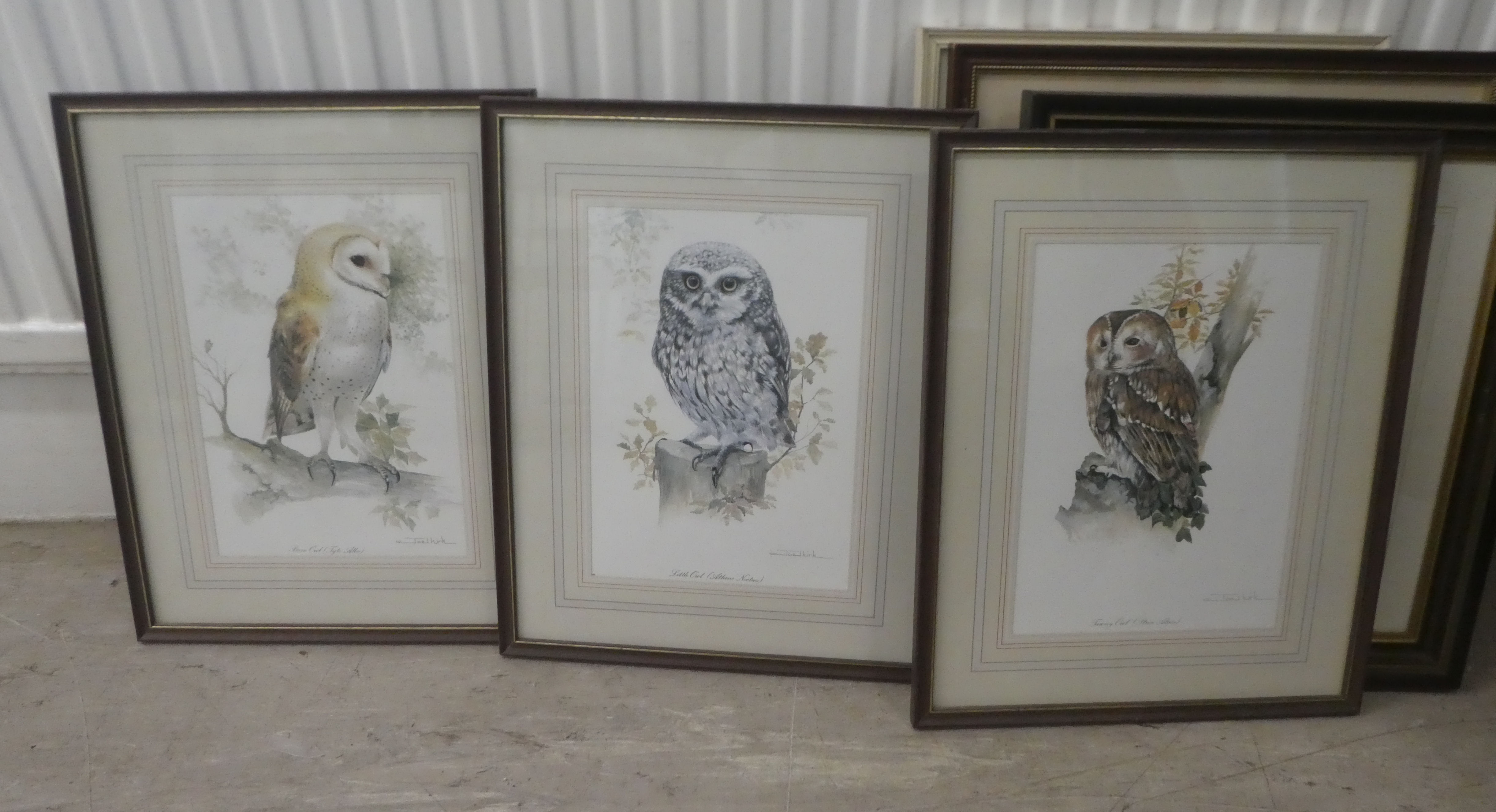 Framed pictures and prints: to include after Joel Kirk - 'Owls'  print  7" x 9" - Image 5 of 5