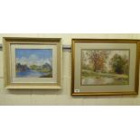 Two framed 20thC watercolours, viz. PM Pearcy - 'Crawaslray Farm, Isle of Skye'  8.5" x 10.5 and '