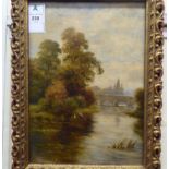 Sidney Yates Johnson - 'The Old Bridge on the Arun, near Pulborough'  oil on canvas  bears a