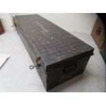 A naval metal trunk  10"h  41"w