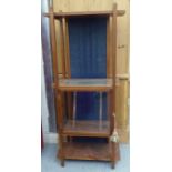 A modern teak framed and partially glazed hanging/freestanding three shelf cabinet  41"h  19"w