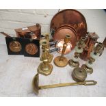 Mainly 20thC metalware: to include a copper housemaids watering can