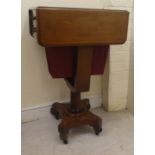 A late Victorian mahogany pedestal work table  31"h  20"w