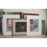 Framed pictures and prints: to include a still life study - pastel  9" x 14"