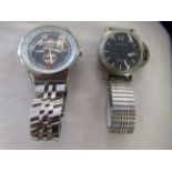 Two variously cased and strapped wristwatches