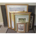 Framed pictures and prints: to include GSB - 'The Fighting Temeraire'  oil on canvas  bears initials