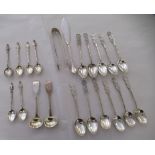 Silver and white metal spoons: to include Chinese examples