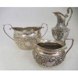 Silver tableware: to include a twin handled sugar basin  Birmingham 1901