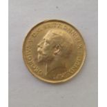 A George V half sovereign, St George on the obverse  1912