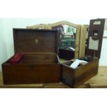 An early 20thC Ceres patent twin handled mahogany file chest with a hinged lid  10"h  19.5"w; and