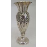 An Edwardian silver pedestal vase  Sheffield 1903  7"h