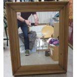 A modern mirror, set in a wide, moulded pine frame  31" x 24"
