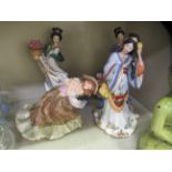 Ceramic figures: to include a Royal Doulton china example 'Holly'  HN3647  9"h