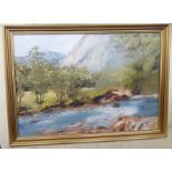 MW Turner - 'River Nevis'  oil on board  bears a signature  12.5" x 19.5"  framed
