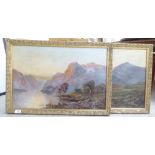 Jamieson - two mountainous landscapes  oil on canvas  bearing signatures  16" x 24"  framed