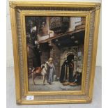 20thC Cairo School - a street scene  oil on board  11" x 15"  framed