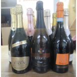 Wine, fifteen bottles of mainly Prosecco and sparkling wine